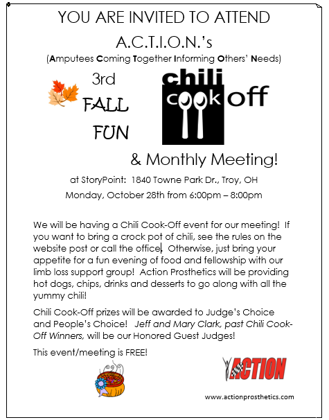 Join the 3rd Annual A.C.T.I.O.N. Chili Cook-Off on Oct. 23rd!