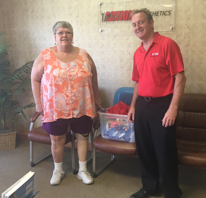 Throwback Thursday- Action Prosthetics Donated School Supplies to a Patient!