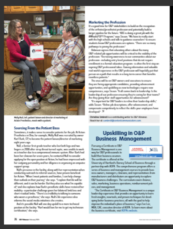Our Patient Liaison, Molly, Recently Contributed to an O & P Almanac Article!