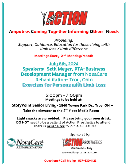 Meyer from NovaCare will Discuss Amputee Exercises on July 8th!